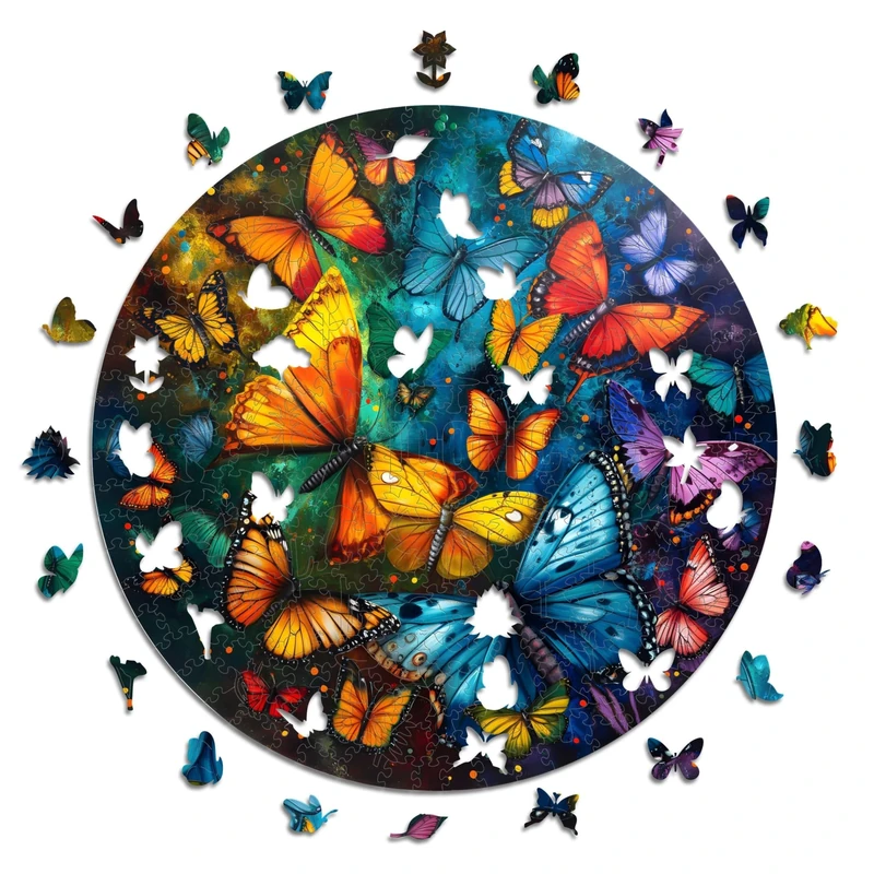 Iconic Puzzles - Magic Butterflies, fantasy animals, 100% sustainable wooden puzzle, Gifts for Children and Adults, size L, 600 Pieces