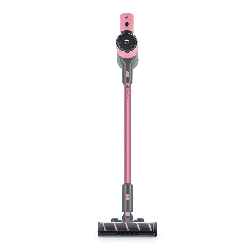 Swan SC15827QOC TV’s Queen of Clean Cordless Anti-Tangle Vacuum Cleaner with 2 Speed Control,and Rechargeable Battery, Includes 2-in-1 Crevice Tool, Long Nozzle, Pet Tool,and Wall Mount Kit 22.2V,Pink