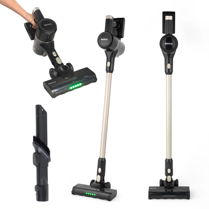 Beldray Airvolve Digital Vacuum Cleaner – Cordless Pet Vacuum, Converts To Handheld, Bagless 500ml Capacity, Rechargeable 22.2V Battery, LED Dust Reveal Technology, Accessories Included, 2 Speeds