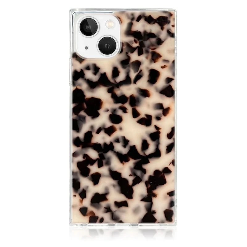 FLAUNT Official Square Protective Case - Compatible with iPhone 14 - Wireless Charging - Stylish Drop Tested Shockproof Phone Case - (Blonde Tortoise Shell)