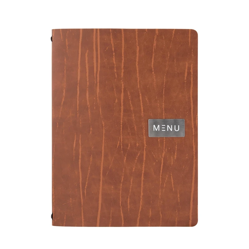 100% Leather menu Card - Ruga Colour - RAW line - A4 Format - 1 Insert Included (4 Views) - Securit