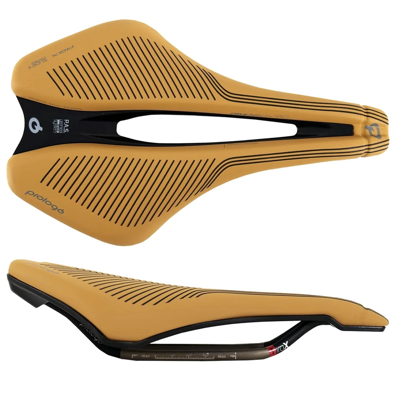 Prologo Dimension AGX PAS Space Slide Control Saddle, Tirox Alloy Rail, 245x153mm, Light Brown