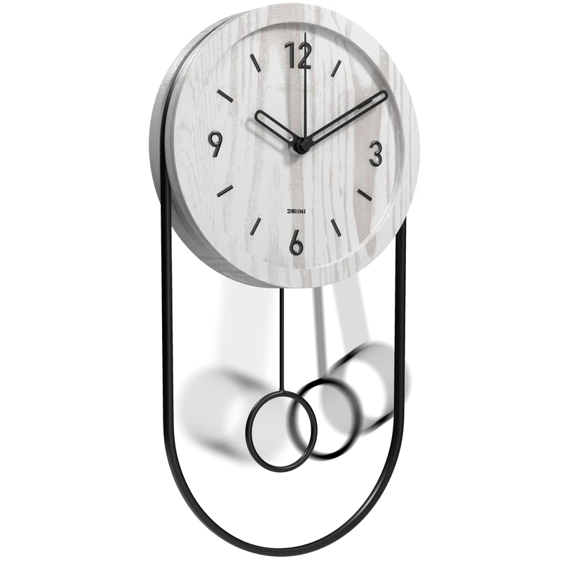 Driini Modern Wooden Pendulum Clock (Black) (White)
