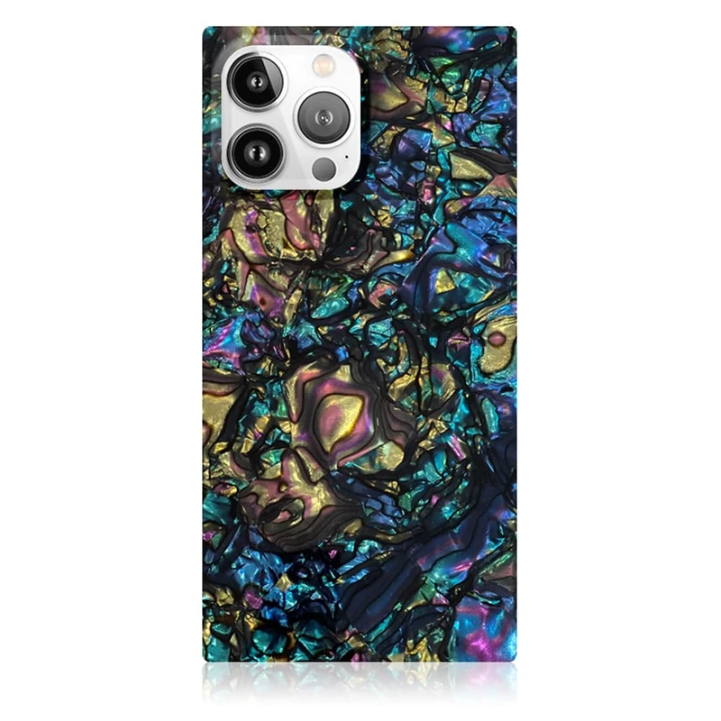 FLAUNT Official Square Protective Case - Compatible with iPhone 13 Pro Max - Wireless Charging - Stylish Drop Tested Shockproof Phone Case - (Abalone Shell)