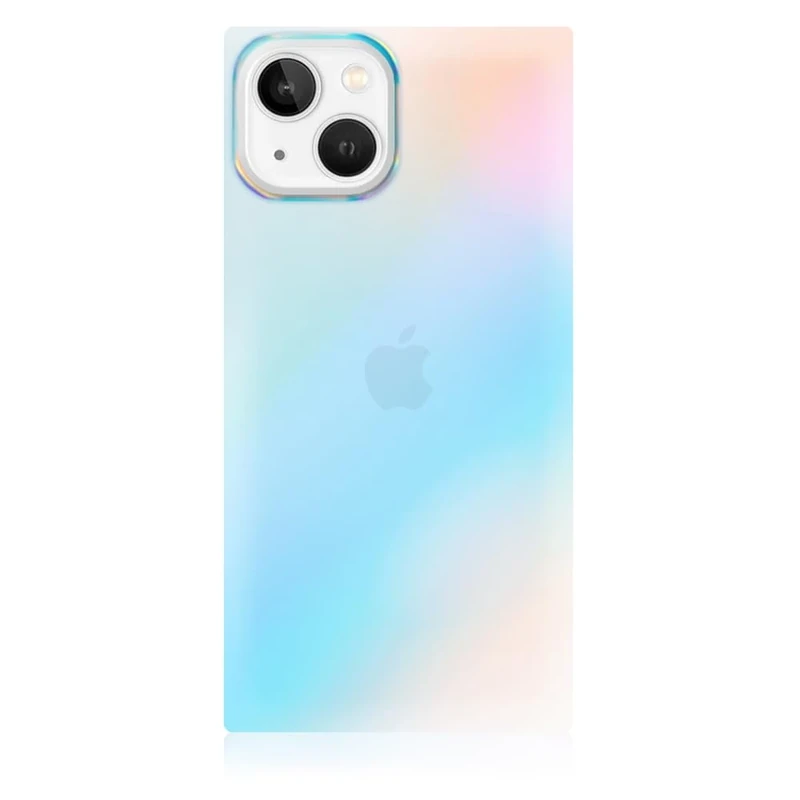 FLAUNT Official Square Protective Case - Compatible with iPhone 14 - Wireless Charging - Stylish Drop Tested Shockproof Phone Case - (Iridescent Satin)
