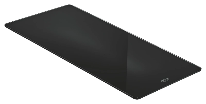 GROHE Glass Chopping Board, Over Kitchen Sink Cutting Board, 240 x 490 mm, Thickness 5 mm, Break-Proof, Dishwasher Safe, Black, 40787K00