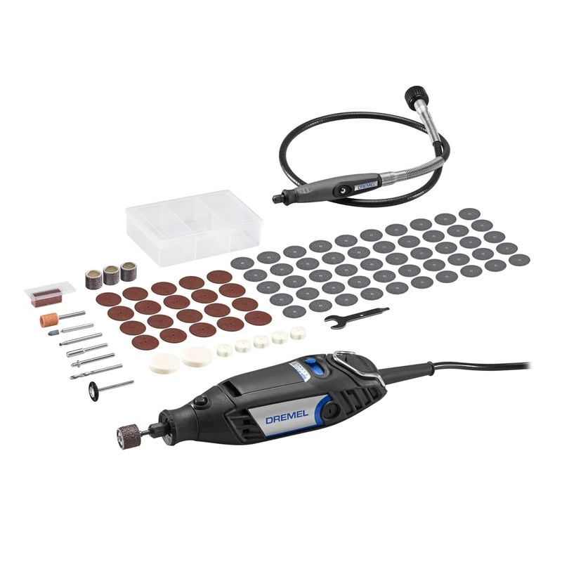 Dremel 3200 Rotary Tool 130W, Multi-Tool with 1 Flexible Axis, 90 Accessories, Variable Speed 10,000-35,000 RPM for Cutting, Engraving, Carving, Sanding, Cleaning, Polishing, Drilling, Sharpening