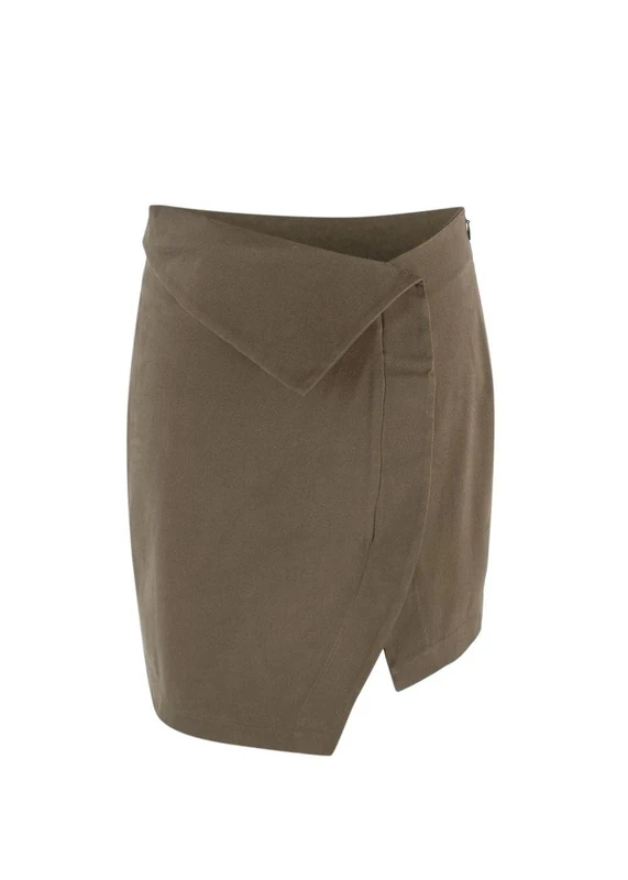 The Attico Pre-Loved Khaki Asymmetric Mini Skirt