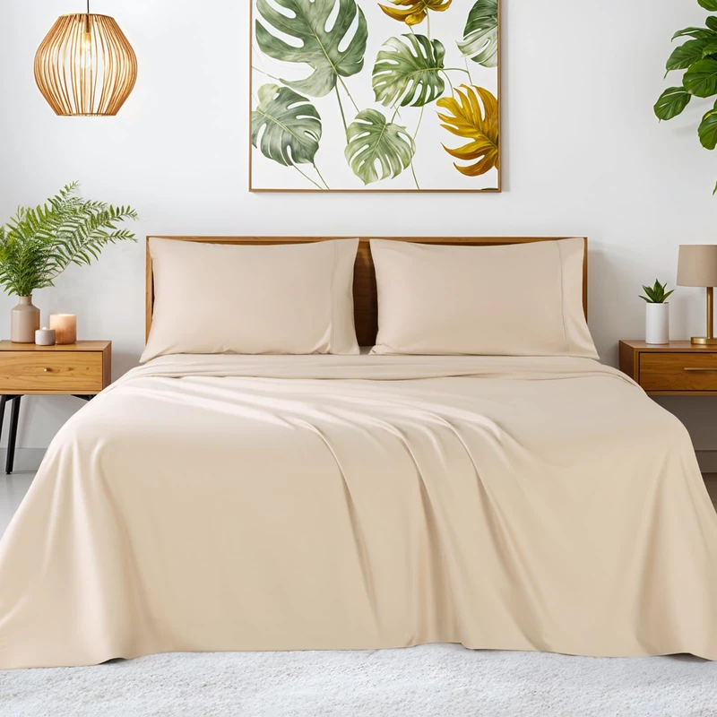 SONORO KATE 100% Egyptian Cotton Sheets,1200 Series,King Size