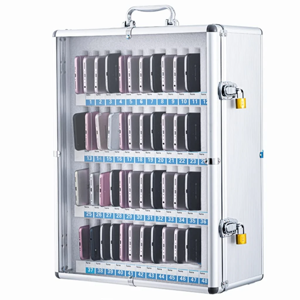 Aioneer Aluminum Alloy Pocket Chart Storage Cabinet for Cell Phones,Wall-Mounted with a Locked,Can be Carried by Hand