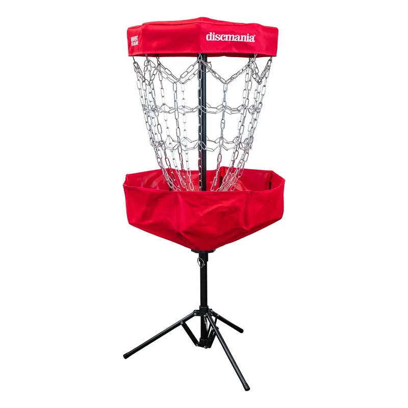 Discmania Foldable Disc Golf Basket - Red - Portable Target with Net - Quick Setup for Outdoor or Garden Training