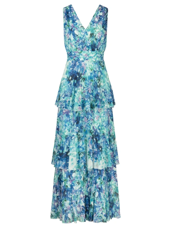 APART Fashion Women's Abendkleid Dress, Royal Blue-Multicoloured, 12