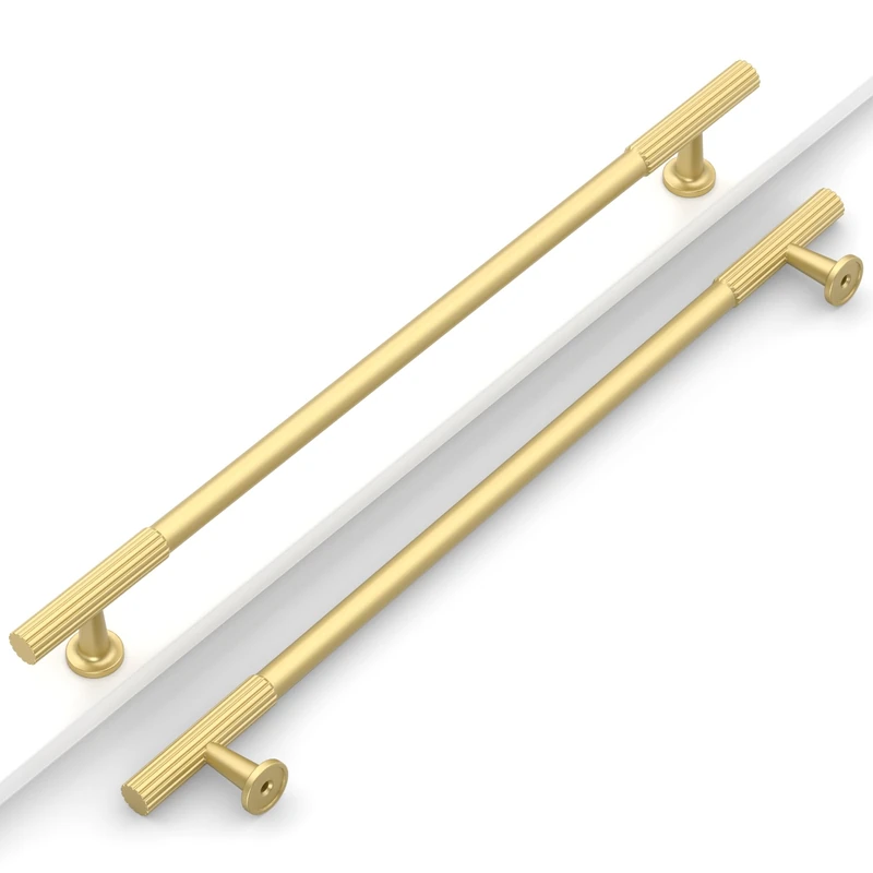 Coinkoly 10 Pack 10''(254mm) Brushed Gold Cabinet Pulls Kitchen Cabinet Handles Gold Drawer Pulls Cupboard Hardware for Cabinets CK0083