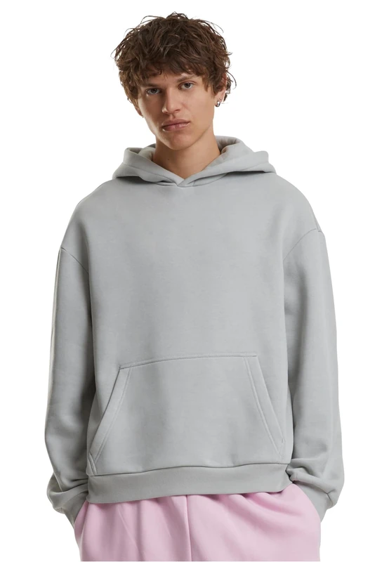 Build Your Brand Men's Hooded Sweatshirt, Light asphalt, 5XL