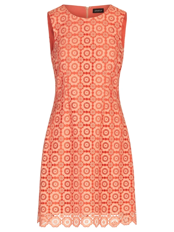 APART Fashion Women's Spitzenkleid Cocktail Dress, Coral Multicoloured, 16