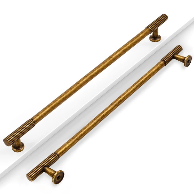 Coinkoly 10 Pack 10''(254mm) Vintage Antique Brass Cabinet Pulls Kitchen Antique Cabinet Handles for Cabinets Drawer Pulls Hardware for Cupboard CK0083