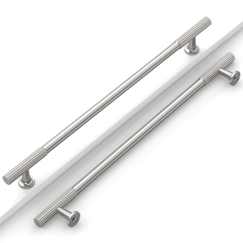 Coinkoly 10 Pack 10''(254mm) Brushed Satin Nickel Cabinet Pulls Kitchen Brushed Nickel Cabinet Handles for Cabinets Drawer Pulls Dresser Hardware for Cupboard CK0083