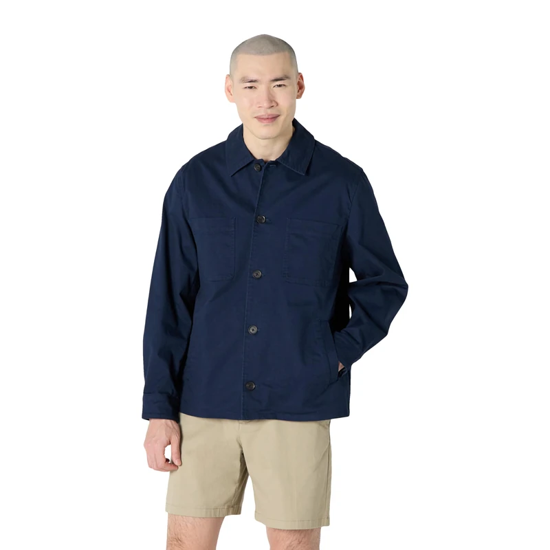Amazon Essentials Men's Relaxed-Fit Stretch Cotton Utility Jacket, Navy, XL