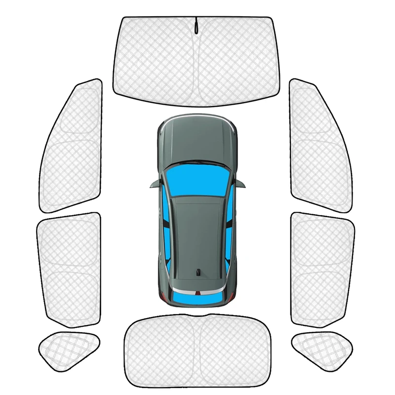 KMF 8pcs Full Window Sun Shade Custom Fit for Hyundai Kona Accessories 2025 2024, Privacy Car Window Covers Sunshade for Windshield Side Rear, Sun Visor UV Block and Blackout for Camping/Baby