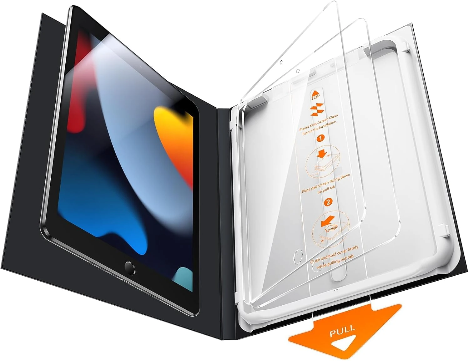 SMARTDEVIL 2-Pack Screen Protectors for iPad (2021/2020/2019 model, 9th/8th/7th generation, 10.2-inch), Auto Alignment Tray, 9H Hardness Tempered Glass, Dust-Free & Bubble-Free, Case Friendly