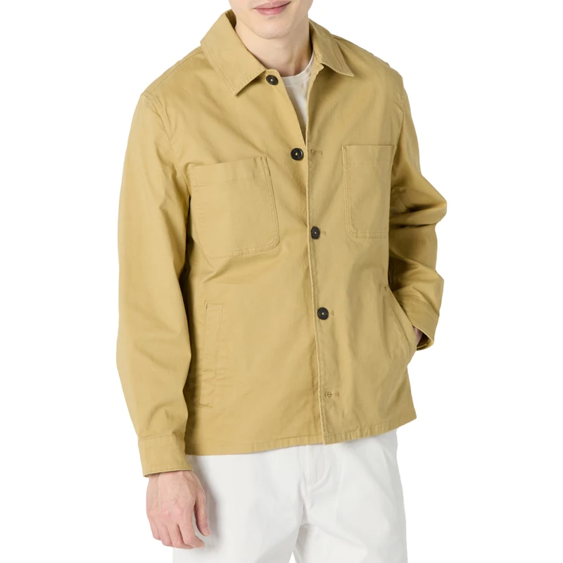 Amazon Essentials Men's Relaxed-Fit Stretch Cotton Utility Jacket, Tan, XXL