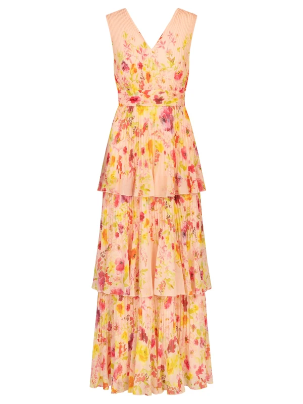 Apart Floral Evening Dress, Rose-Multicoloured, 14