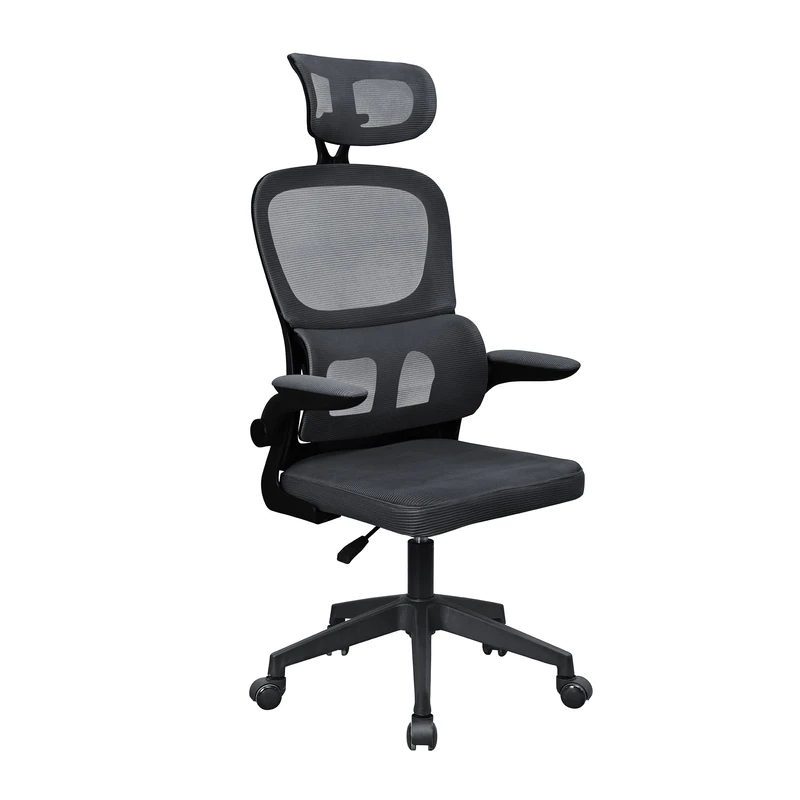 Mars Gaming MGC-ERGOPRO, Professional Ergonomic Chair, Active Lumbar Support, Breathable Mesh, Adjustable Height 120-130cm, Foldable Armrests, Adjustable Headrest, Office Chair, Black