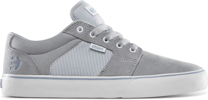 Etnies Barge LS – Classic Skate Look, Slim Vulcanized Silhoutte, Hefty Armored Collar, Reinforced Vulc - Cement - 12