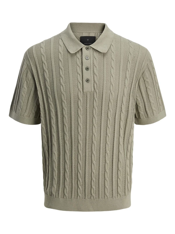 JACK & JONES Men's Jprblamason Knit Polo SS, Dried Sage, XS