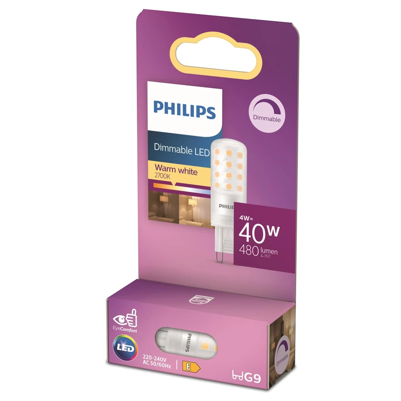 Philips LED Capsule 40W G9 G9 2700K 480lm 15000h Dimming, Matt