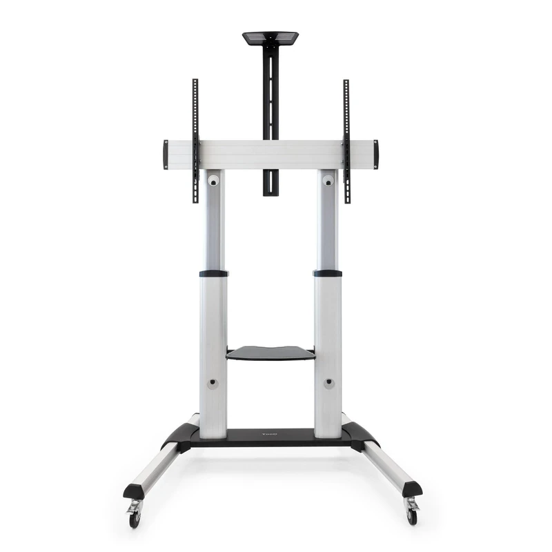Floor Stand for Wheels Made of Aluminium, Model "Parthenon", Compatible with Screens from 60 to 100 inches. Robust Design to Ensure Stability and Mobility.