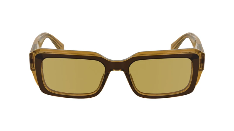 CALVIN KLEIN Jeans Unisex Adult Sunglasses CKJ24620S - Brown/Amber with Solid Ocher Lens