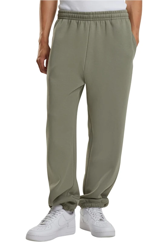Build your Brand Men's Fluffy Jogging Bottoms, Casual Jogging Bottoms in Loose Fit, Sizes S - 5XL, Paleolive, 3XL