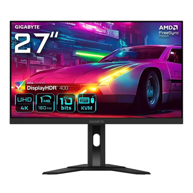 Gigabyte M27UA 27" UHD Gaming Monitor - 3840 x 2160, 160Hz, 1ms, 400 cd/m², FreeSync Premium, HDR ready, HDMI 2.1, DisplayPort 1.4