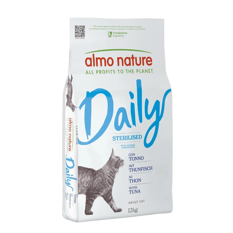 Almo Nature Daily Sterilised - Dry Cat Food for Sterilised Cats - Tuna - Bag 12 kg