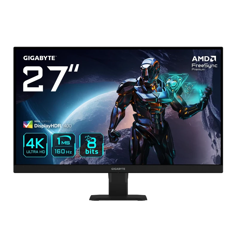 Gigabyte GS27U 27" UHD Gaming Monitor - 3840 x 2160, 160Hz, 1ms, 350 cd/m², Display HDR400, HDMI 2.1, Displayport 1.4