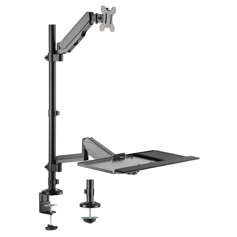 my wall Keyboard & Monitor Mount - HL63L Desk Retrofit Height Adjustable, Side Rotation, Tilt, Portrait & Landscape Format
