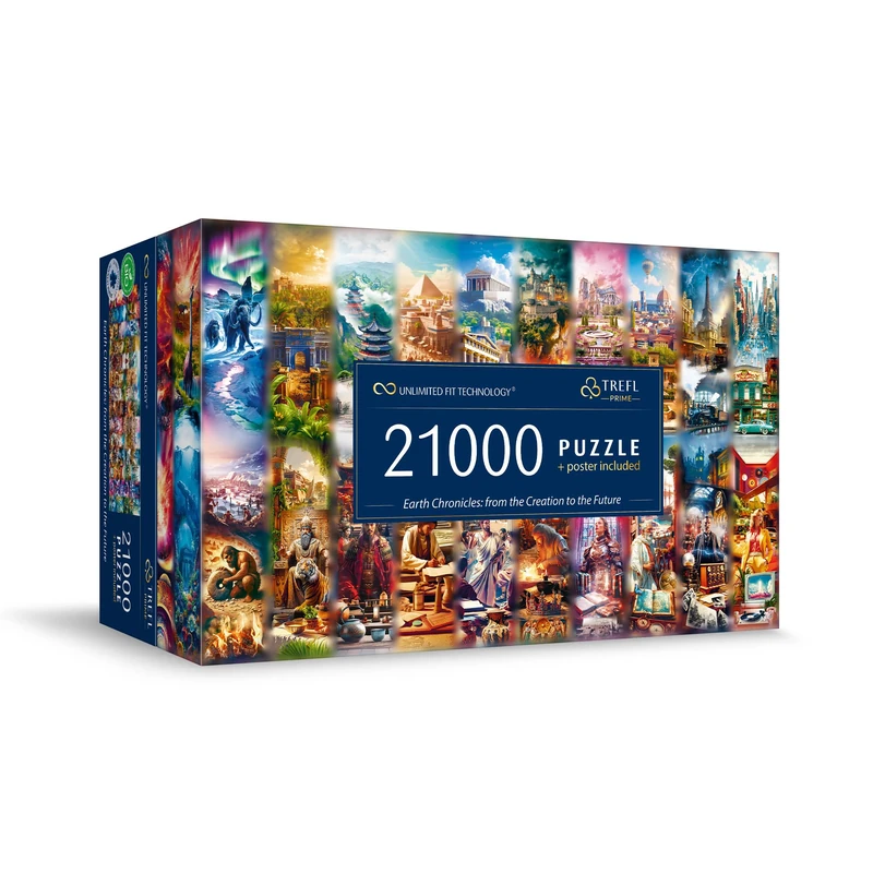 TREFL Prime UFT Earth Chronicles: from Creation to the Future-21000 Pieces Giant Cardboard Jigsaw Puzzle with Extra Thickness, for Adults and Children from 12 Years, Multicoloured, 81040