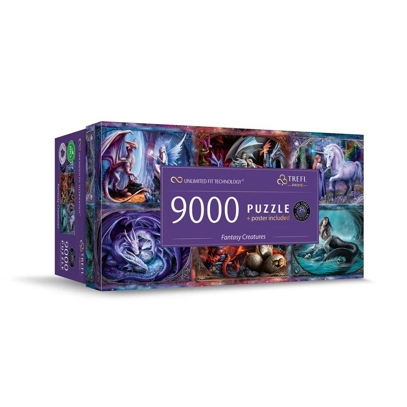 TREFL Prime UFT: Fantasy Creatures-9000 Pieces, Anne Stokes, Large Jigsaw Puzzle, Cardboard with Extra Thickness, BIO, EKO, Fun for Adults and Children from 12 Years, Multicoloured, 81034