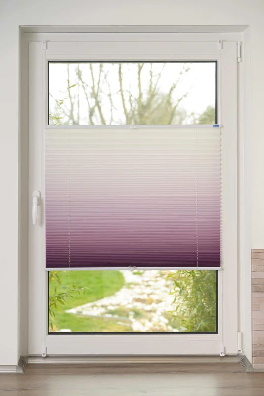 K-home Klemmfix Pleated Blind, Colour Gradient, Bordeaux, 100 cm x 210 cm (W x L)