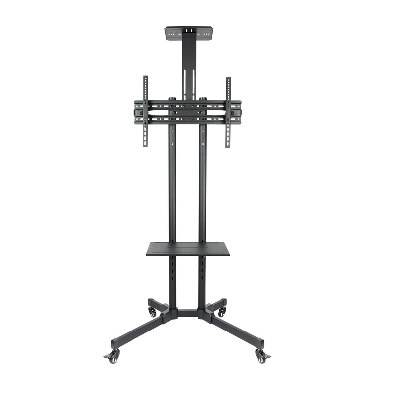 Rolling Floor Stand for 37 to 70 inch Screen or TV - Black - Offers Mobility and Easy Adjustment - Ideal for Homes, Offices and Classrooms - Allows Optimal Viewing in Different Sizes - Image 1