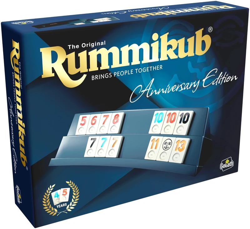 Goliath RUMMIKUB - Anniversary Edition 45 Year Edition - Luxury Board Game for Children and Adults from 7 Years - Board Game for 2 to 4 Players - Includes 106 Bricks - 20/40 Min