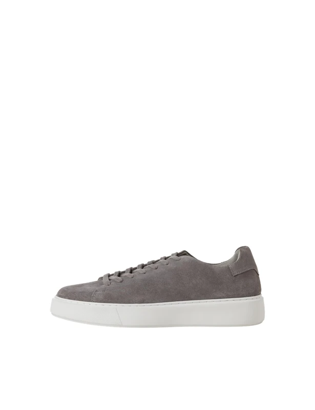 JACK & JONES Leather Sneaker Mens Trainers Ash 9 UK