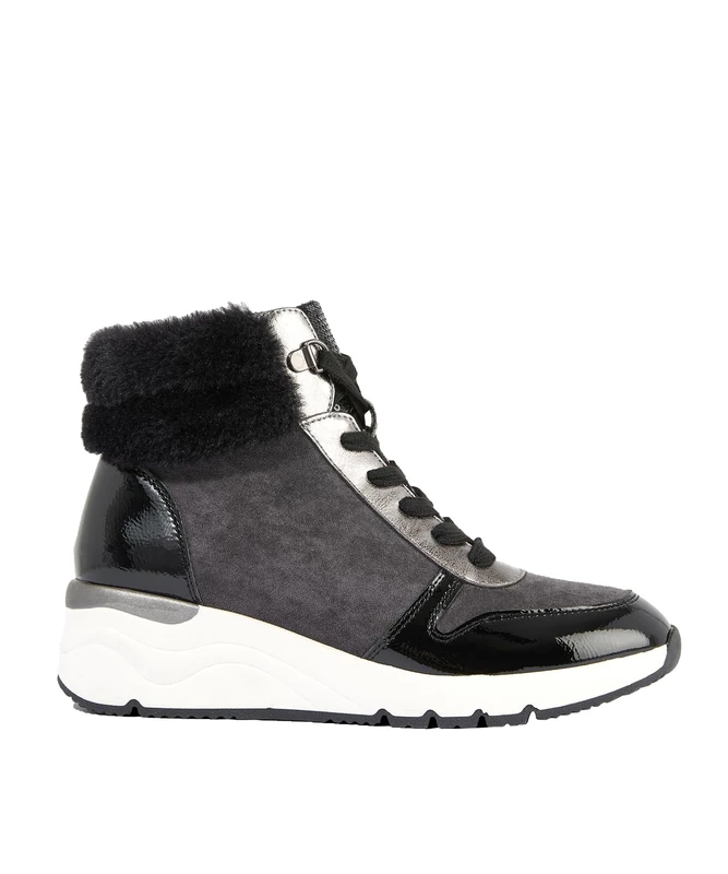 Joe Browns Women's Cosy Faux Fur Trim Trainer Boots, Standard Fit, Grey, UK 5 - Image 1