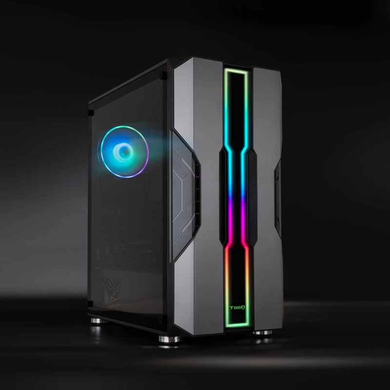 The TQGCC103-B "NightCity" mid-tower case is ideal for gamers, featuring a sleek black design, ample internal spaces for high-performance components and ventilation systems