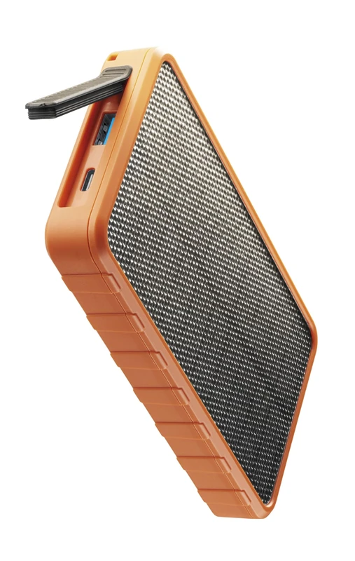 Cellularline - Solar Power Bank - Portable Charger with ETFE 1.5W Solar Panel - Capacity 10,000mAh - Water and Dustproof USB-C Power Delivery 20W - Orange