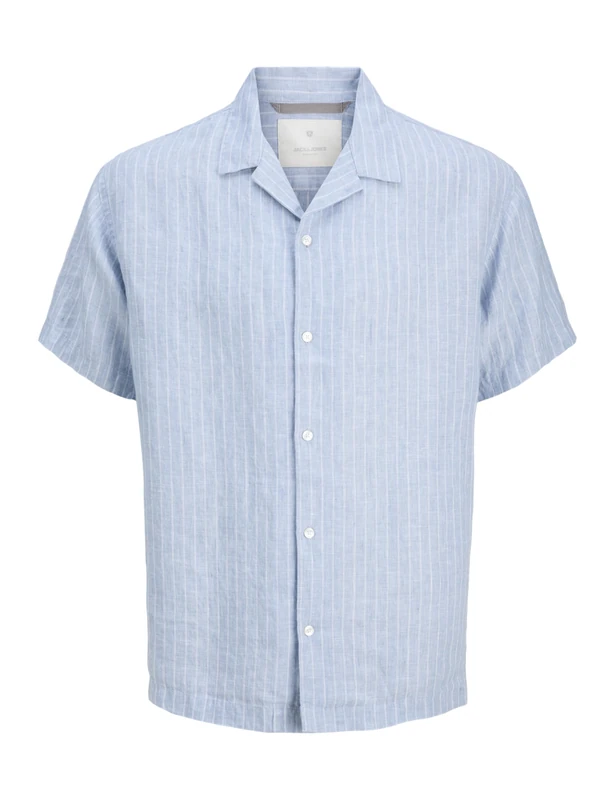 JACK & JONES Men's Jprcclawrence Linen Resort S/S Shirt Sn, Twilight Blue, M