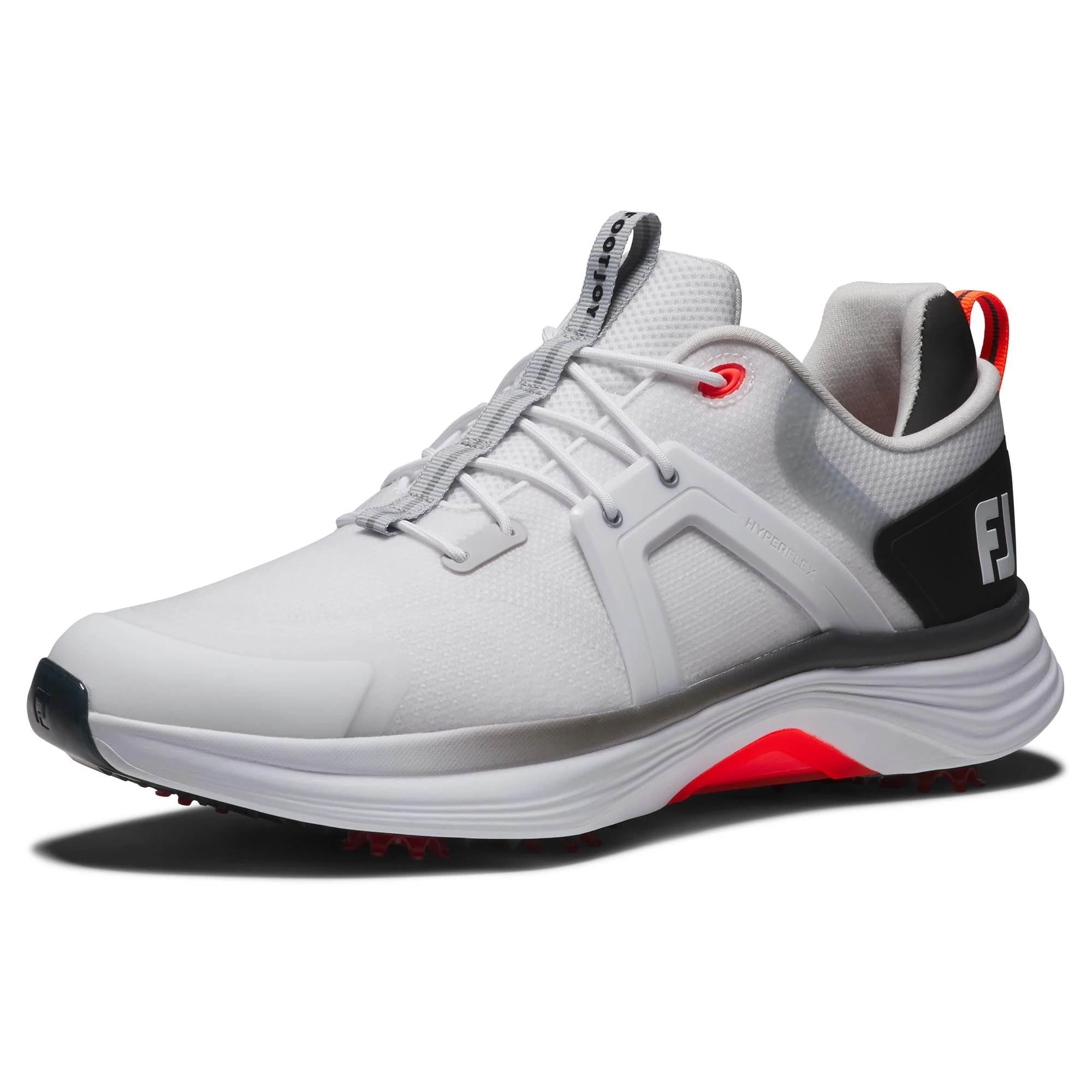 FootJoy Men's Hyperflex Golf Shoe, White/Black/Red, 8 UK Medium
