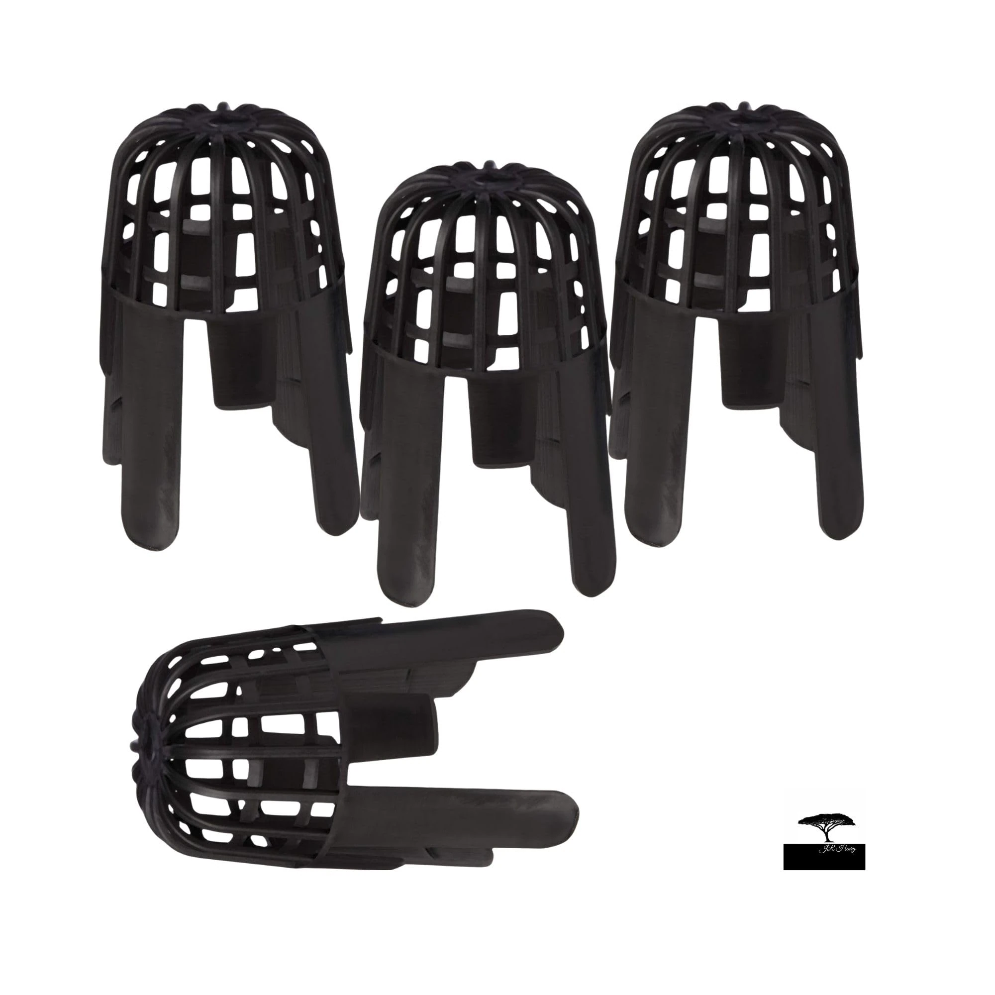 Pack of 4 Black Gutter Balloon Outlet Guards, Fits 68 mm Pipes - Keeps Downpipes Free from Blockages Caused by Leaves, Moss or Other Debris, Flexible and Easy to Fit