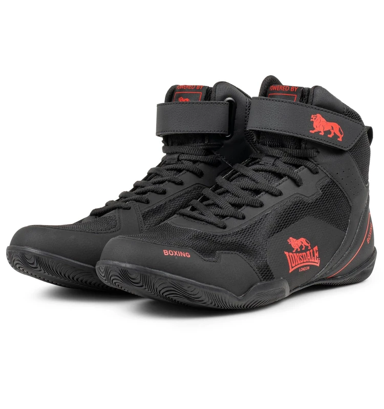 Lonsdale Unisex RUFFORD Boxing Shoes, Black Red, 46 EU, Black red, 12 UK